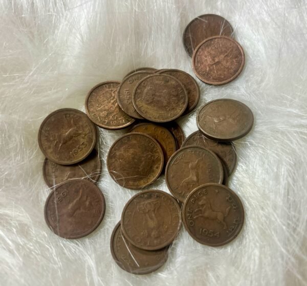 Republic India "Horse" One Pice Bronze Coin — First Post-Independence Coinage (Bundle of 5)
